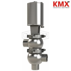 SSV Series Single Seat Valve, Divert LL Body, Weld, Double Acting Actuator (Air-To-Air) D05A40B3EV