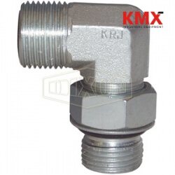 Male Flat Face x Male SAE O-ring Boss 90° Elbow FS6801-12-12