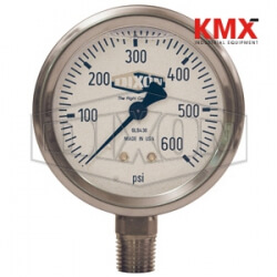 Liquid Filled Stainless Case Gauge Lower Mount GLS405