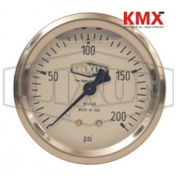 Liquid Filled Stainless Case Gauge Center Back Mount GLSC405