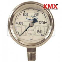 Stainless Liquid Filled Gauge Lower Mount GLSS100