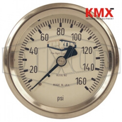 Stainless Liquid Filled Gauge Center Back Mount GLSSC100