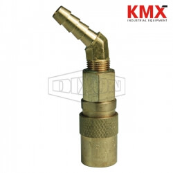 DQC CM-Series Industrial Mold Interchange Valved Coupler 45° Hose Barb 2CM4S2-B