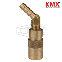 DQC CM-Series Industrial Mold Interchange Unvalved Coupler 45° Hose Barb 2CM4S3-B-E