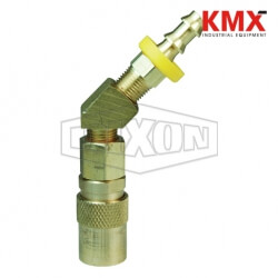 DQC CM-Series Industrial Mold Interchange Unvalved Coupler 45° Push-Loc Barb 3CM4B3-B-E