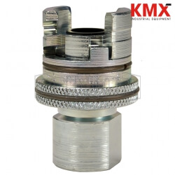Dual-Lock P-Series Thor Interchange Female Thread Coupler with Knurled Flanged Sleeve 4PF6-FS