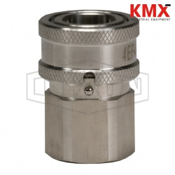 DQC E-Series Straight Through Interchange Female Coupler with Locking Sleeve 6EF6-S-LS