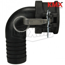 Polypropylene Cam & Groove Type C 90° Elbow Coupler x Hose Shank 90PPC150