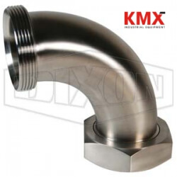 Threaded Bevel Seat x Plain Bevel Seat with Hex Nut 90° Elbow B2F-G250