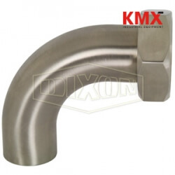 Polished 90° Plain Bevel Seat with Hex Nut x Weld Elbow B2FP-G400