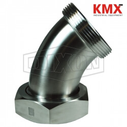 Threaded Bevel Seat x Plain Bevel Seat with Hex Nut 45° Elbow B2P-G300