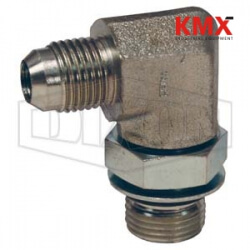 British Thread Adapter JIC Male 37° Flare x Male BSPP 90° Elbow B3801-4-4