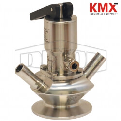 BSV Series Dixon/Rieger 3A Sample Valve, Dual Port with Pneumatic Actuator with Open Lever BSVD-OC100B375
