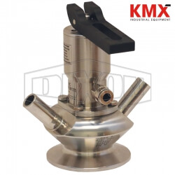 BSV Series Dixon/Rieger 3A Sample Valve, Dual Port with Pneumatic Actuator with Self Closing Lever BSVD-SC050B050
