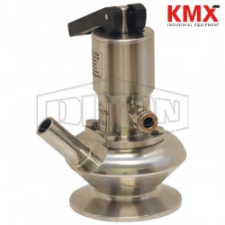 BSV Series Dixon/Rieger 3A Sample Valve, Single Port with Pneumatic Actuator with Open Lever BSVS-OC100B375